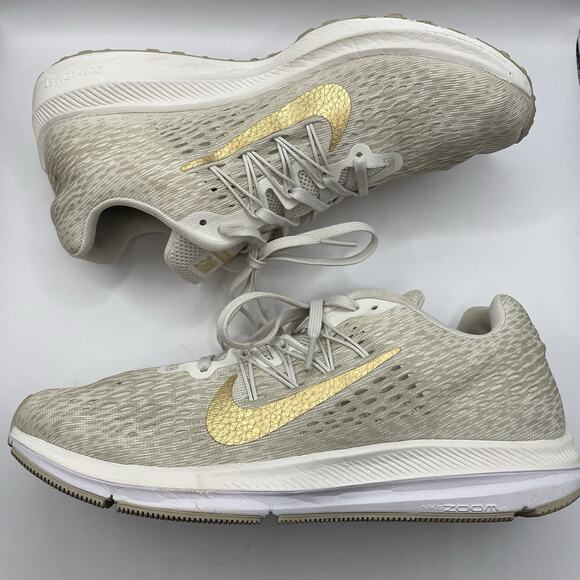 Nike Zoom Winflo 5 Women’s Running Shoes Size 9 AA7414-008 Cream / Gold - Picture 2 of 8